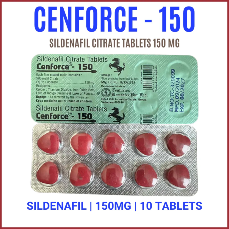 Cenforce 150mg contains high-dose Sildenafil Citrate for men with severe ED. Fast-acting, reliable, and affordable. Buy online with discreet delivery.