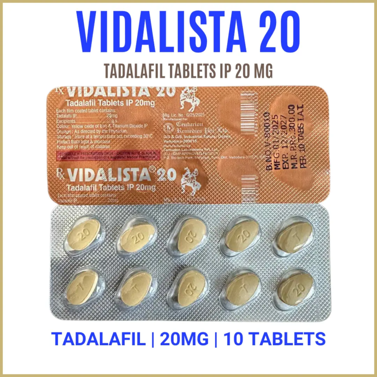 Buy Vidalista 20mg online – effective Tadalafil tablets for erectile dysfunction. Enjoy longer-lasting performance with once-daily or on-demand use. Fast shipping!